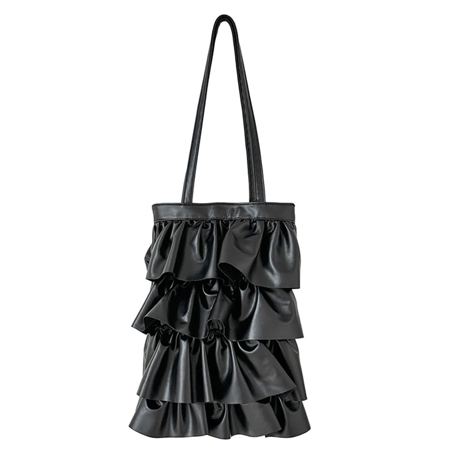 Sac à main de grande capacité avec design plissé sous les bras - 8