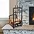 Lavish Home 5-Piece Fireplace Tool Set and Log Rack - Mission-Style Firewood Holder with Shovel, Broom, Tongs, and Poker for Hearth (Matte Black)