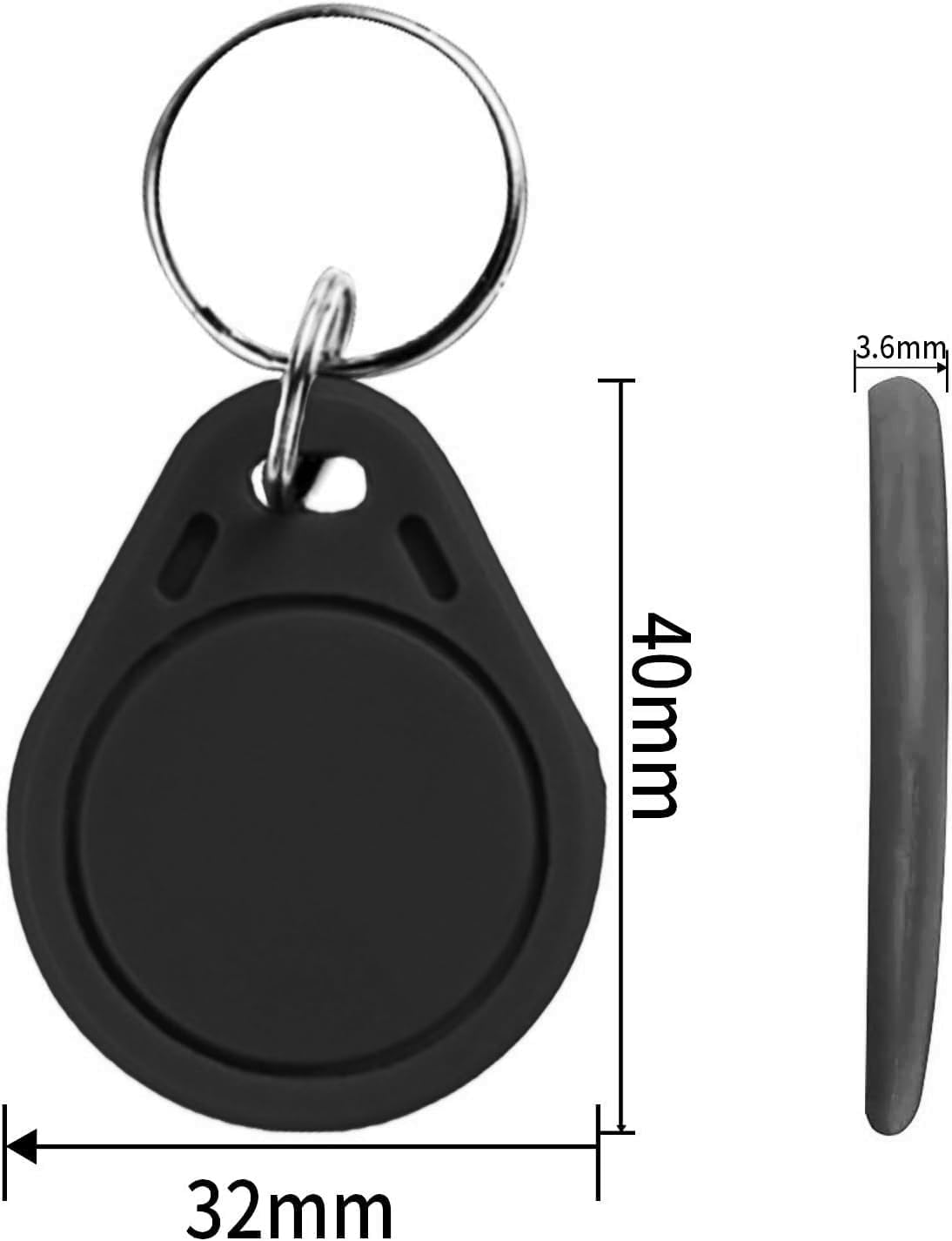 JW 100 szt. brelok RFID NFC brelok NTAG215 znaczniki na klucze zbliżeniowy identyfikator znacznik NFC, karty kluczowe 13,56 MHz kontroler dostępu materiału ABS nadaje się do kontroli dostępu do drzwi
