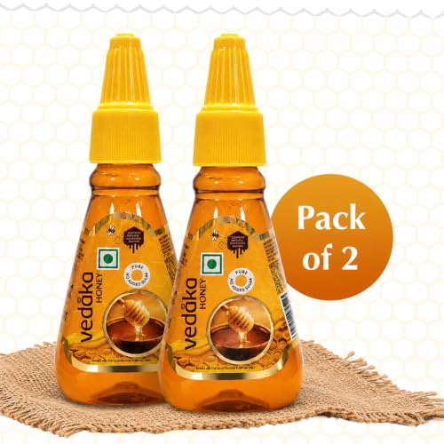 Image of Amazon Brand - Vedaka Squeezy Honey | 800 g | (400 g x Pack of 2) | No Added Sugar | Rich in Antioxidants | Source of Nutrition & Energy