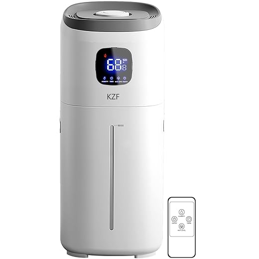 KZF 15L Humidifiers for Bedroom Large Room - 2000 Sq.ft Coverage, 72Hrs Runtime, Top Fill, 26dB Quiet, 3 Mist Levels & Diffuser, Auto Shut-Off, Ready for Baby Nursery and Plants