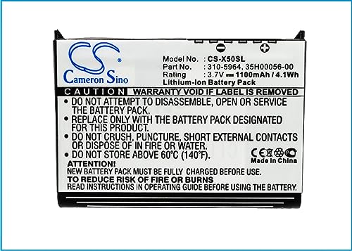 LIONX Lithium-ion Battery for PDA, Pocket PC CS-X50SL Axim X50 Axim X50V Axim X51 Axim X51V 310-5965 U6192 1100mAh / 4.07Wh 3.7v Black 51.80 x 38.80 x 6.32mm - Thumbnail 3
