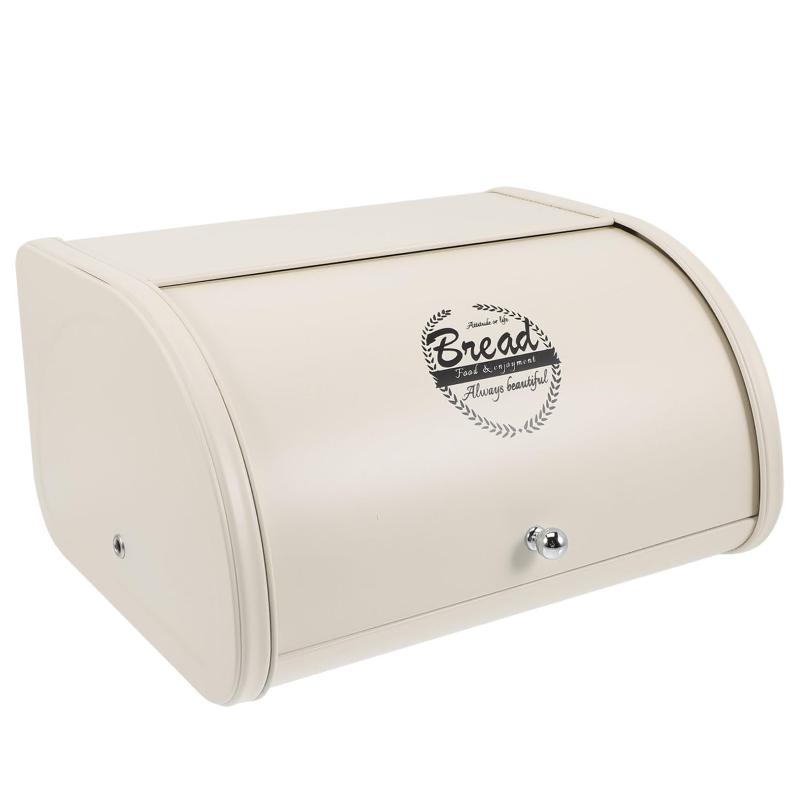 Ipetboom Brottopf Metall Brotkasten Mit Rolldeckel Weiß Eck Brothalter Küchentheke Großer Farmer Brotkasten Für Zuhause Und Café