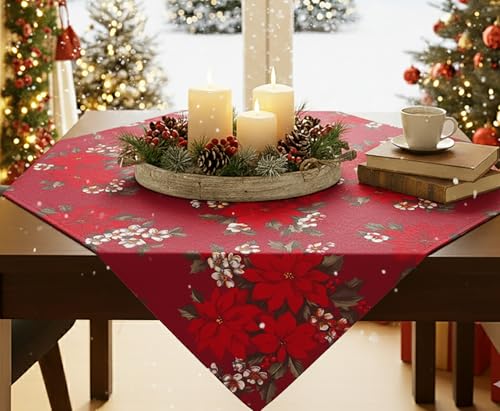 KAMACA Mitteldecke Weihnachten weihnachtliche Tischdecke pflegeleicht...