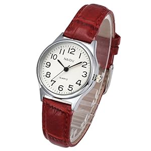 Top Plaza Womens Leather Watch,Fashion Casual Dress Watches,Roman Numerals Quartz Ladies Black Wrist Watch
