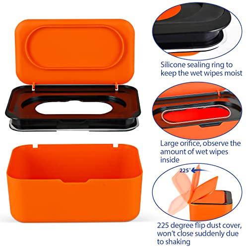 Image of Flenpptly Baby Wipes Dispenser, Wipes Case Baby Wipe Holder Keeps Wipes Fresh, Non-Slip, Easy Open & Close (Black)
