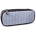 Produktbild Federmäppchen Gekritzel Niedlich Accessoires Diagonale Quadrate Muster Geometrisch Verwoben Formen Zierspitze Illustration Blau Grau