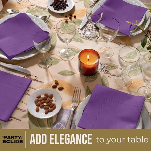 Party Solids Purple Dinner Napkins Disposable Everyday 50 Pcs 2 Ply Large Dinner Napkins Disposable Paper Everyday Purple Napkins For Parties, Birthdays, Weddings, Dinners & Party Supplies by Party Solids - Used condition - Image 7