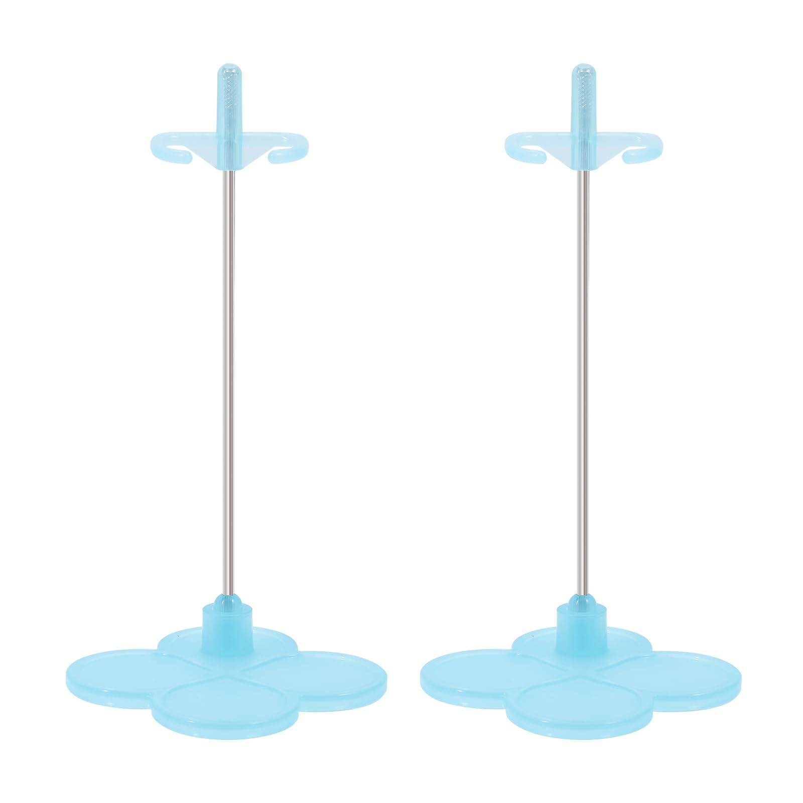 CHGCRAFT 2Pz Supporto per bambole di plastica regolabile Supporto per mini bambole, blu scuro, 90x90x175mm