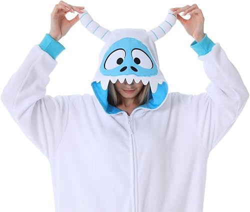 Miniatura 5 de dressfan Disfraz de monstruo de nieve de animales, disfraz de monstruo, pijama de monstruo para cosplay, Nieve