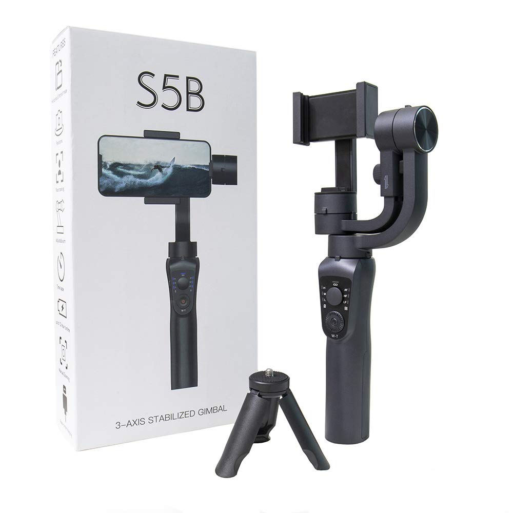 Téléphones stabilisateur 3-Axis portable Smartphone Bluetooth stabilisateur Gimbal Trépied Gimbal Stabilizer (Size : S5B Stabilizer)