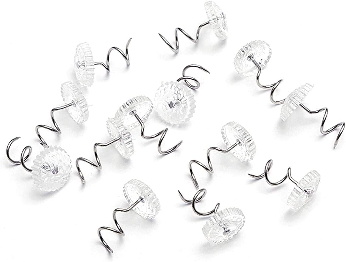 Akstore 20 Pcs Bed Skirt Pins Clear Heads Twist Pins for Upholstery, Slipcovers and Bedskirts, Bedskirt Pins (20PCS) -