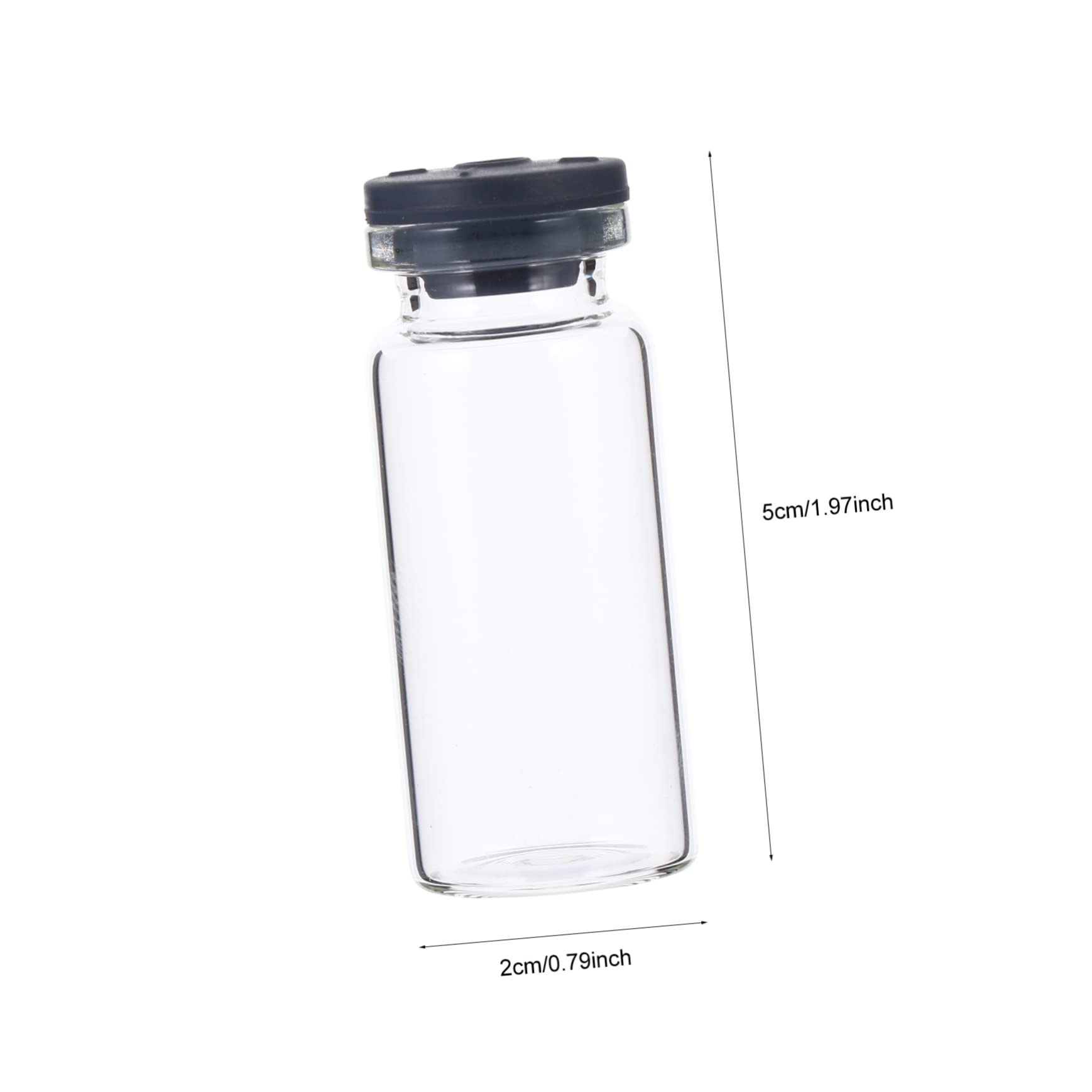 KICHOUSE Flat Bottom 10ml Glass Bottles with Caps 30pcs Set Borosilicate Vial Bottles