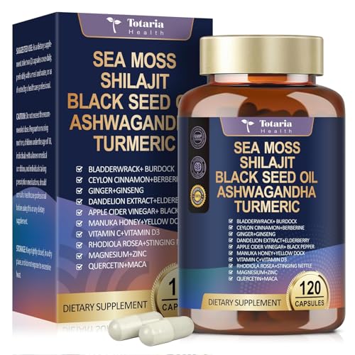 Totaria 25-in-1 Sea Moss Capsules with Bladderwrack & Burdock (120 ct)