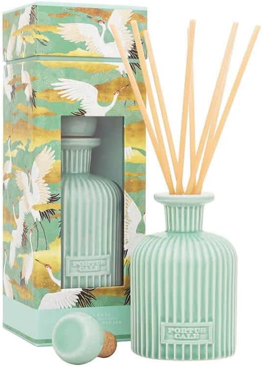 Portus Cale White Crane Reed Diffuser 250ml Fragrances of Yuzu - Vetiver - Citrus in a Ceramic Bottle