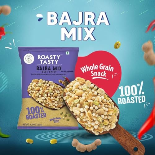 Image of Roasty Tasty Roasted Snacks Millet Namkeen Combo - Palm Oil Free - Trans-Fat-Free Snacks - Non Fried Diet Mixture Items Made With Millets Combo Value Pack - 200G Each X 5 Flavours - 1Kg (Pack of 3)
