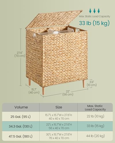 Songmics Laundry Hamper 2 Sections thumbnail 6