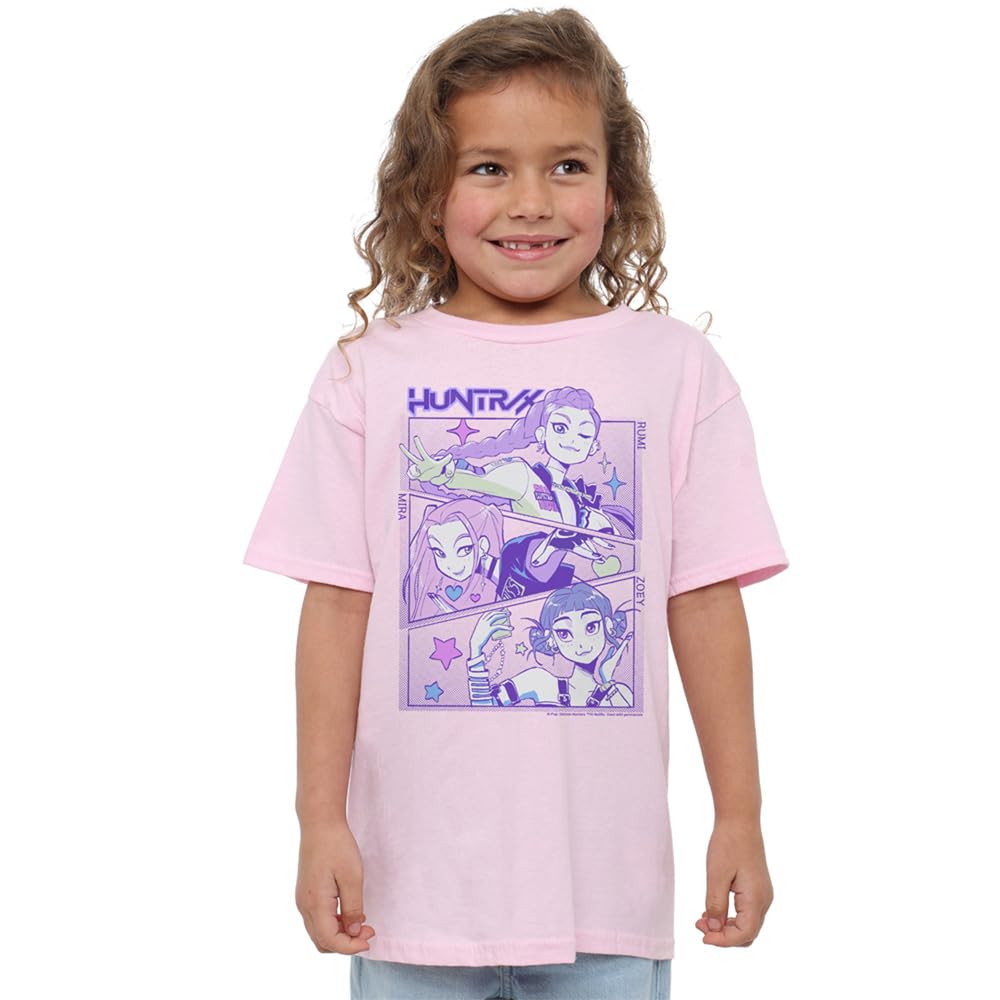 KPop Demon Hunters Koszulka Uniseks - dzieci K-pop Demon Hunters - Anime Huntrix Huntr/X Kids T Shirt, Black