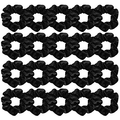 20 Pcs Black Scrunchies, Didder Velvet Scrunchies,Scrunchies for Hair Velvet Hair Scrunchies,Large Scrunchies,Soft Elastics Bobbles Ropes Scrunchie Pack Solid color Cute Scrunchies for Women Girls