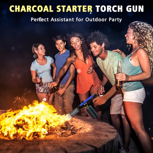 Image of ARTFLAMM Powerful Propane Torch Gun, Flamethrower with Turbo Mode, Charcoal Torch Lighter with Safety Lock, Kitchen Blow Torch for Cooking, BBQ, Searing Steak, Grill(Tank Not Included)