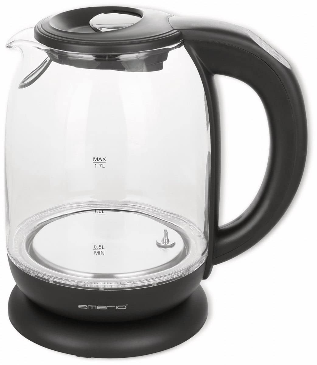 Emerio WK-119255 TESTSIEGER Haus & Garten Test 02/2019, Glas Wasserkocher mit Temperaturwahl 2200 Watt, Edelstahl, 1.7 liters & Philips HD2581/90 Toaster, 8 Bräunungsstufen, schwarz