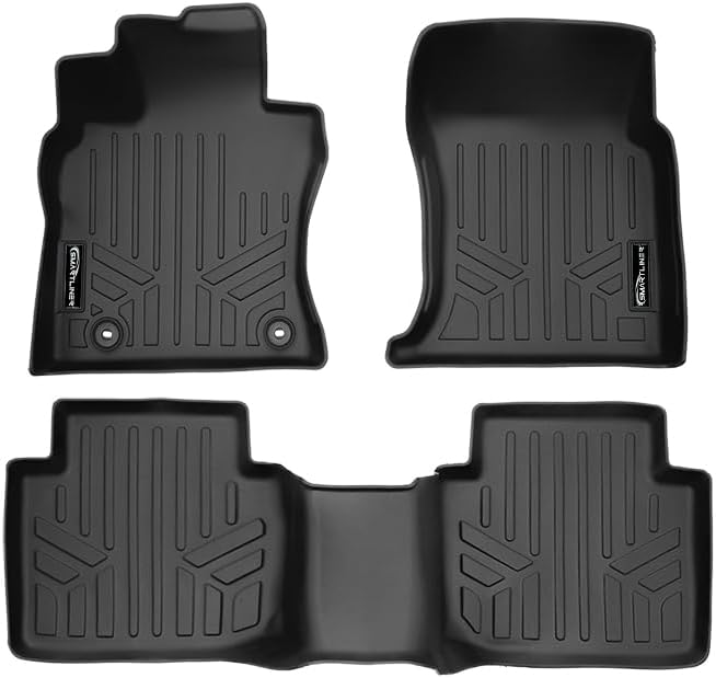 SMARTLINER All Weather Protection Custom Fit 2 Row Floor Mat Liner Set Compatible with 2020-2024 Toyota Camry