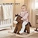 Rock My Baby Rocking Horse, Dark Brown Horse Rocker for Toddlers 18M+, Plush Ride on Horse Toy with Realistic Sound,Soft Stuffed Filling, CPC Certified