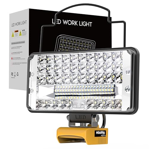 MtiolHig 100W 10000Lumen LED Work Light Compatible with Dewalt 20V -Cordless Flood Construction...