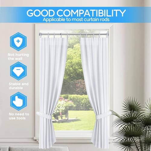 Image of Shower Curtain Rod silver Tension Rod 45 to 77 Inch Spring Curtain Rod Shower rod Non Slip shower curtain rod 1pcs For Windows No Drilling Adjustable Tension Rods of Curtain Window Closet Kitchen
