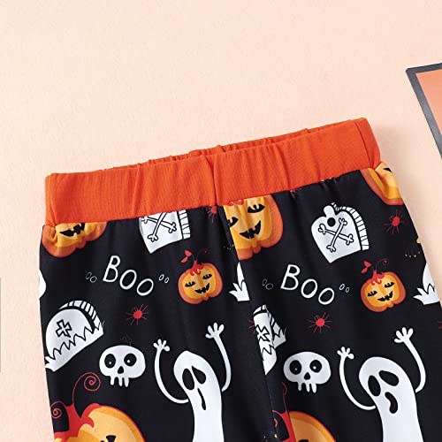 Ritatte Baby Boy Halloween Outfit Long Sleeve Pumpkin Ghost Hoodie Sweatshirt Top Pant Toddler Fall Winter Clothes Set thumb #4