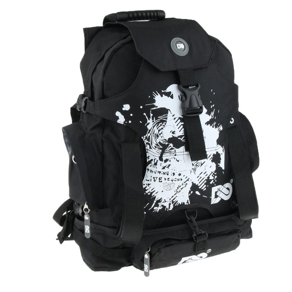Mochila Profesional para Patines, Zapatos Y Botas con Compartimentos Y Bolsillos -, Negro B
