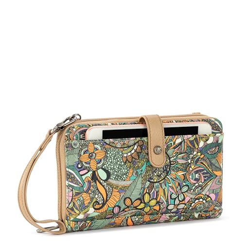 Image of Sakroots Women's In Coated Canvas, Convertible Purse With Detachable Wristlet Strap, Includes Phone & Wallet Pockets