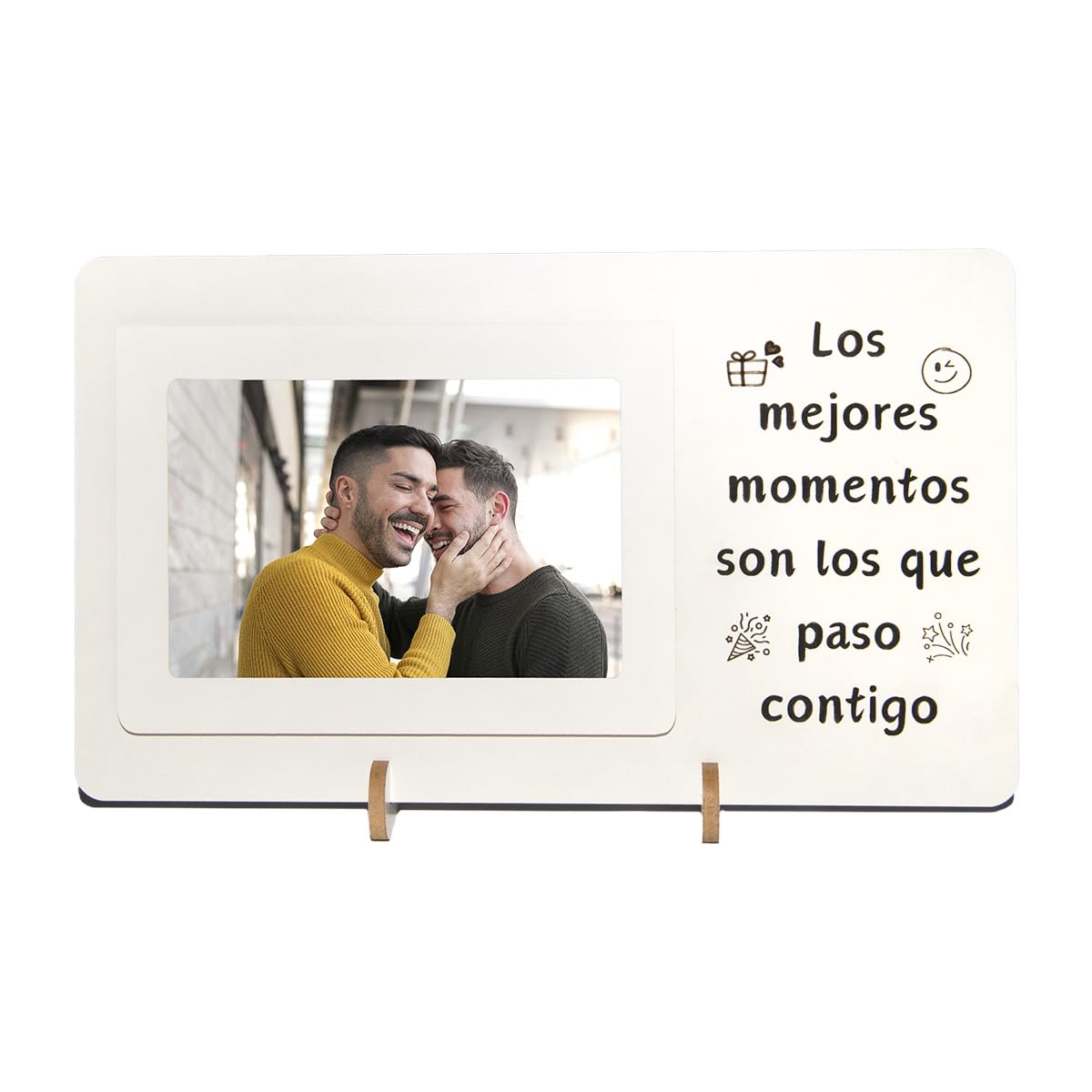 NIRALIS Marco de fotos con frases originales - Marco fotos 10x15 - Regalo parejas, regalo madre, regalo padre - Cuadro presonalizado con foto (Mejores momentos)