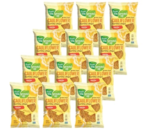From the Ground Up Cauliflower Tortilla Chips Nacho Flavor, Made