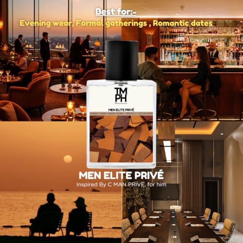 Image of TMPerfumehouse Men Elite Prive EDP for Men | Warm, Boozy & Long Lasting Perfume Spray | Aromatic, Leather & Warmspicy Fragrance | Luxury Gift for Him | TMPH | 50ml