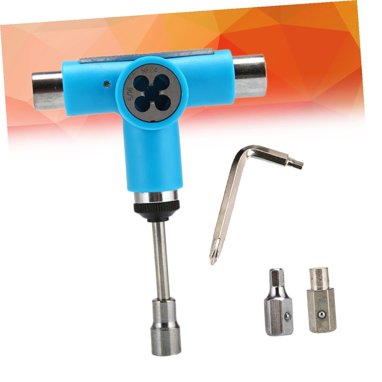 Outil Skateboard Portable T-Tool Multifonction Tout-Un Acier pour Planche Longboard et Cruiser Léger et Compact Réparation Facile