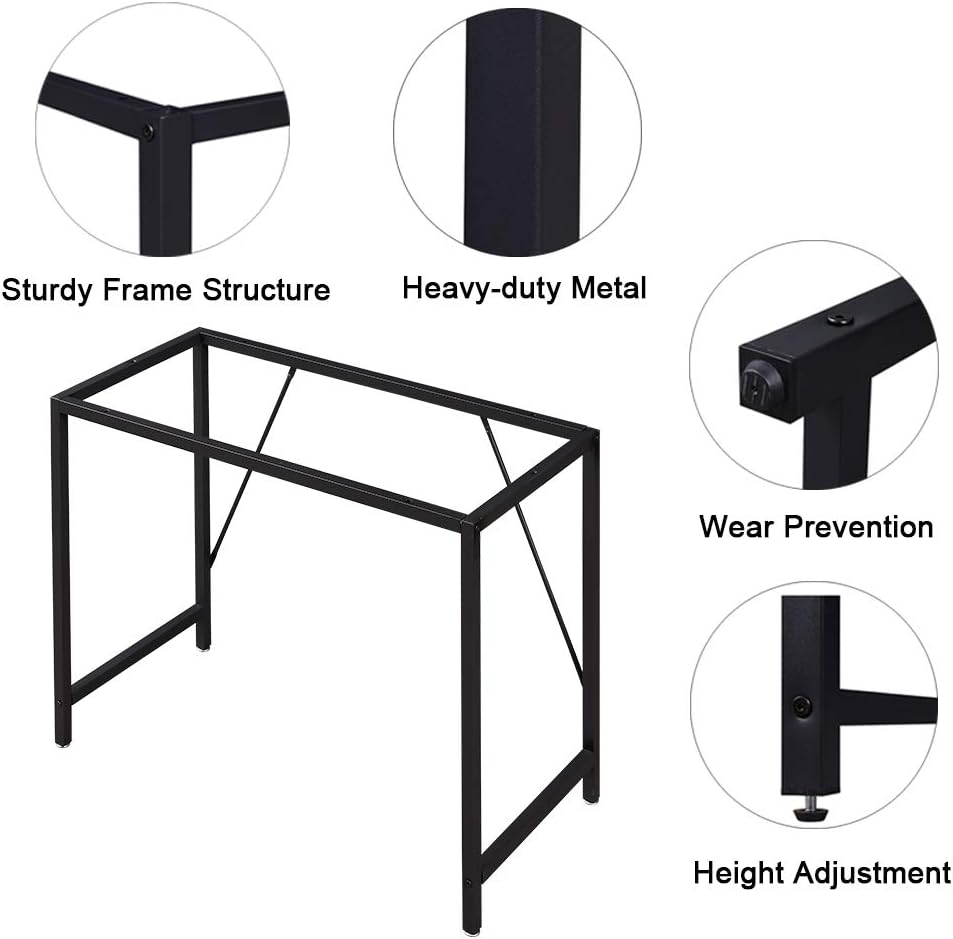 SUPERJARE 39 Inches Computer Desk, Sturdy Home Office Desk for Laptop, Modern Simple Style Writing Table, Multipurpose Workstation - Black