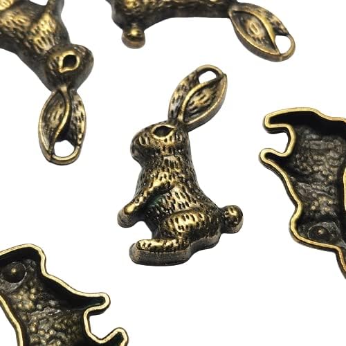 Amazon.com: RP Supply 7 rabbit Charms antique brass bronze rabbit ...