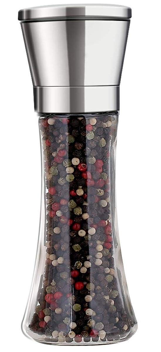 DONDA Stainless Steel Salt and Pepper Crusher/Shaker | Salt and Pepper Shakers with Adjustable Coarseness |Salt and Pepper Mills Set |Salt and Pepper Grinder (Multicolor)