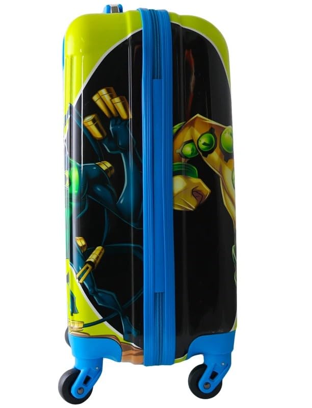 Image of ADSON Abs Kids Trolley 360 Rotating Luggage 360 Degree Wheels Non-Breakable 20 Inch Kids Hardsided Suitcase with 4 Wheels, 360 Degree Wheel Travel Trolley Bag (Green Ben 10)