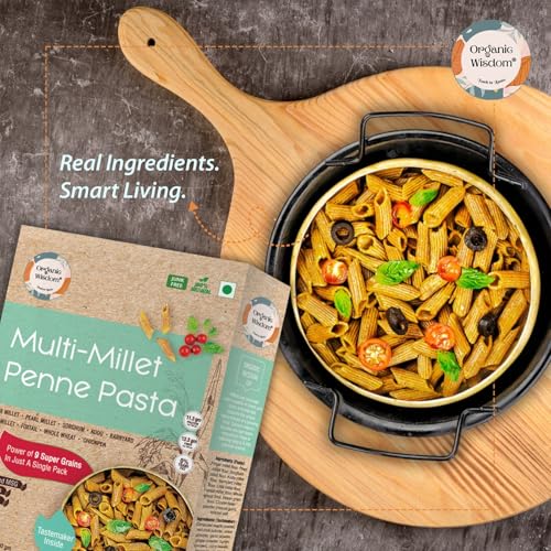 Image of Organic Wisdom Millet Pasta Combo| High Fibre & Protein | No Maida, No MSG, No Trans Fat | Junk-Free Healthy Pasta | 180g Each (Pack of 2)