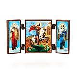 heiliger georg bilder Maße: 9,5 x 5,2 x 0,6 cm NKlaus - Heiliger Georg Drachentöter - christliche Ikone Triptychon - kleine reise Altar Holz 36154
