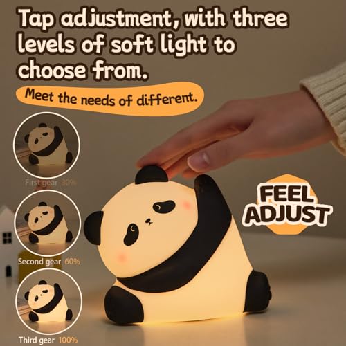 Lámpara de noche infantil de silicona con diseño de panda miniatura 2