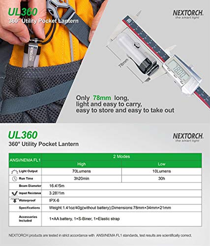 Nextorch Portable Camping Lantern, 360° Area Lighting, Magenetic Suction Design, Ip65 Water-Resistant, Tactical Outdoor Flashlight And Camping Gear, Emergency Camping Reading Car Repair #TOP2