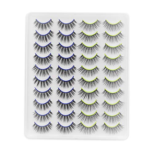 CINLITEK 3D Handmade Mink Lashes 20 Pairs 2 Styles Mixed False Eyelashes Natural Lashes and Long Lash Makeup Eyelash (20CK04)
