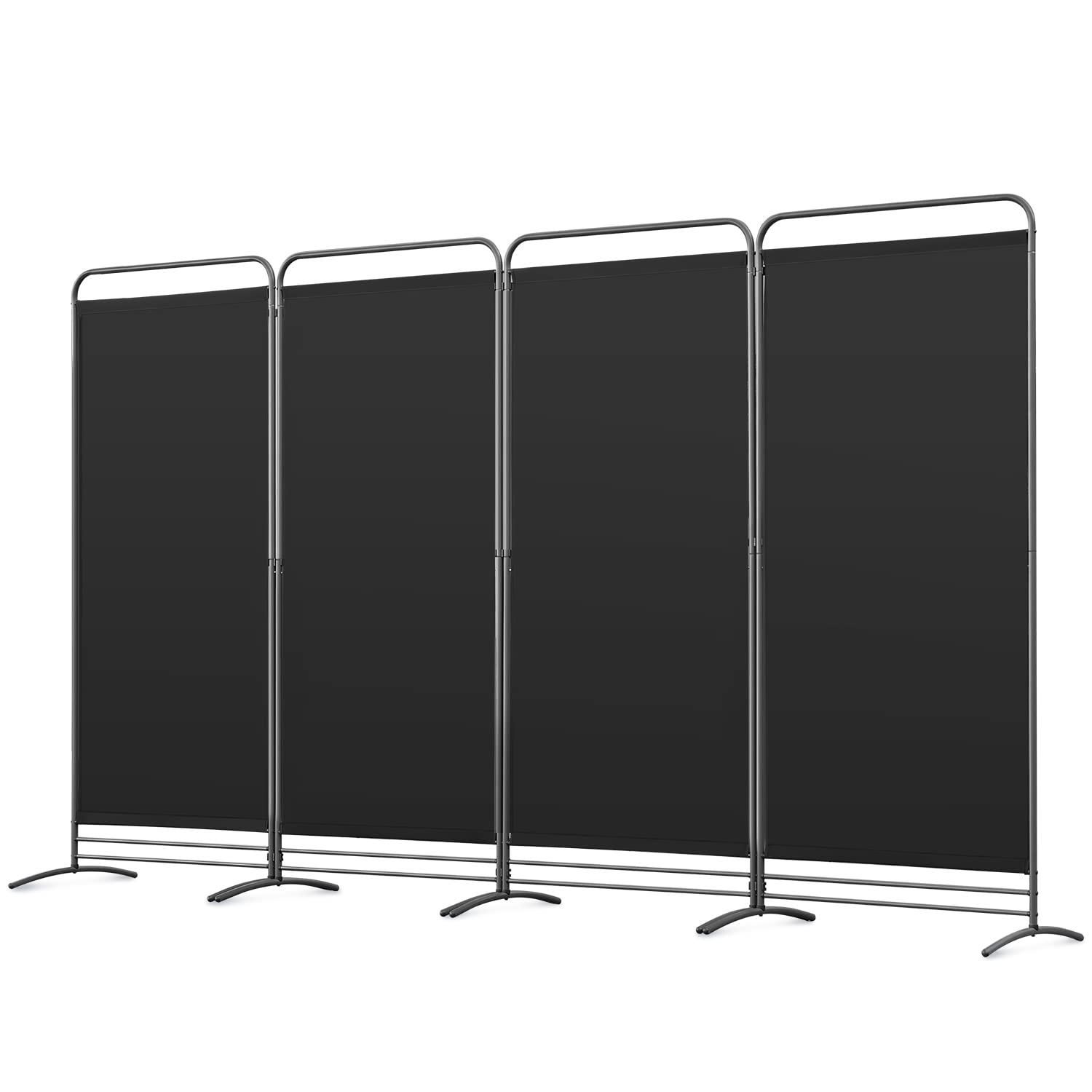 Angel Living Biombo de 4 Paneles, Decoración Elegante, Separador de Ambientes Plegable, Divisor de Habitaciones, 324 x 180 cm (Negro, 1)
