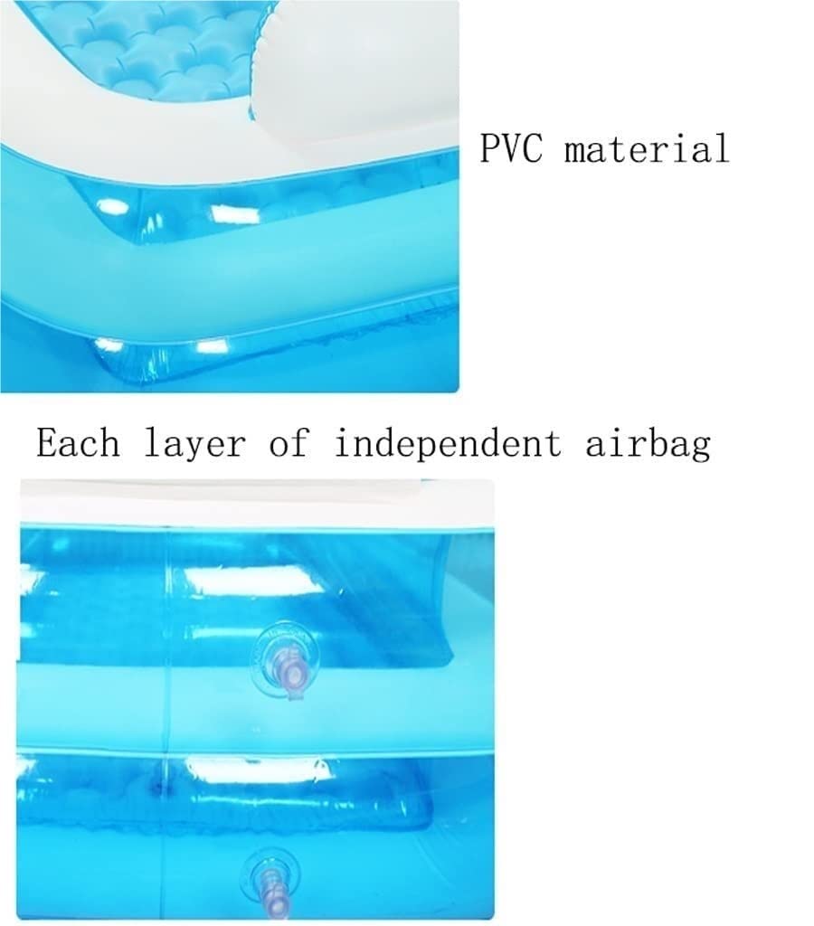 Planschbecken Planschbecken Aufblasbares Schwimmbecken Mit Kissen Sommerwasserspaß Badewanne Über Dem Boden Garten(Blue)