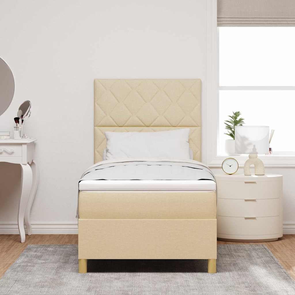 Łóżko LED nowoczesne minimalstyczne 100x200 cm kremowy