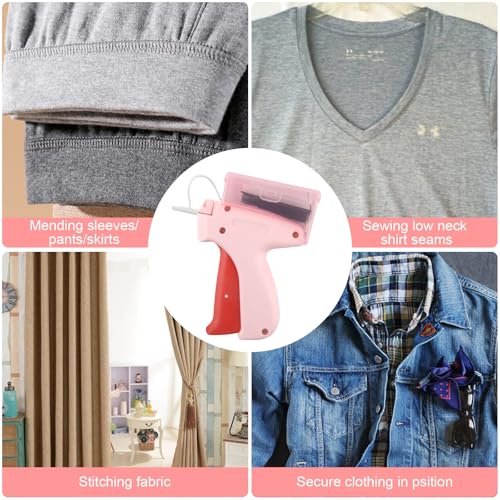 Etikettierpistole Heftpistole Etikettiermaschine Schnelles Fixiergerät für Kleidung mit 5 Ersatznadel 1000 Heftfäden,Mikro-Stichpistole Stichsäumpistole für Kleidung,Quick Clothing Fixer