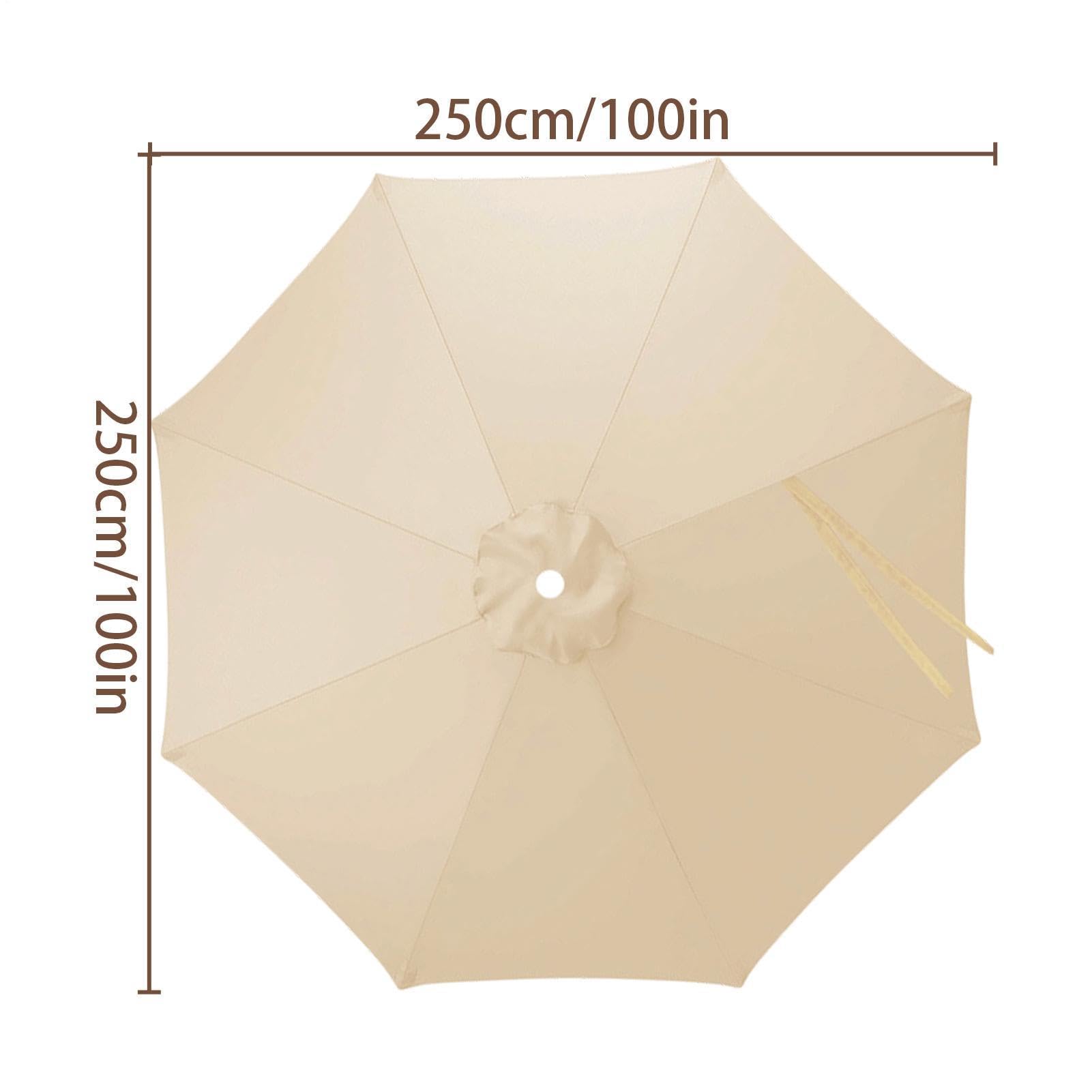 Recambio de toldo para parasol,Tela Impermeable De 8 Varillas - de repuesto para sombrilla de 2.5 metros - Para Exterior Jardín Patio Trasero Césped Playa Piscina Terraza